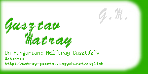 gusztav matray business card